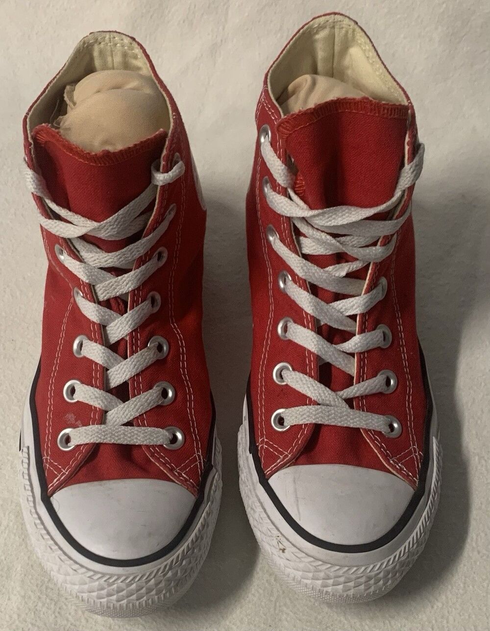 Converse Chuck Taylor All Star Red High Top Sneakers Classic Retro Womens 7.5